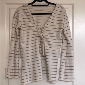 Truly Madly Deeply blue white stripe sweater XS